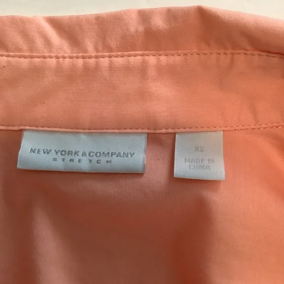 New York & Company Stretch Ladies Pullover Top Peach Size XS - Picture 3 of 5